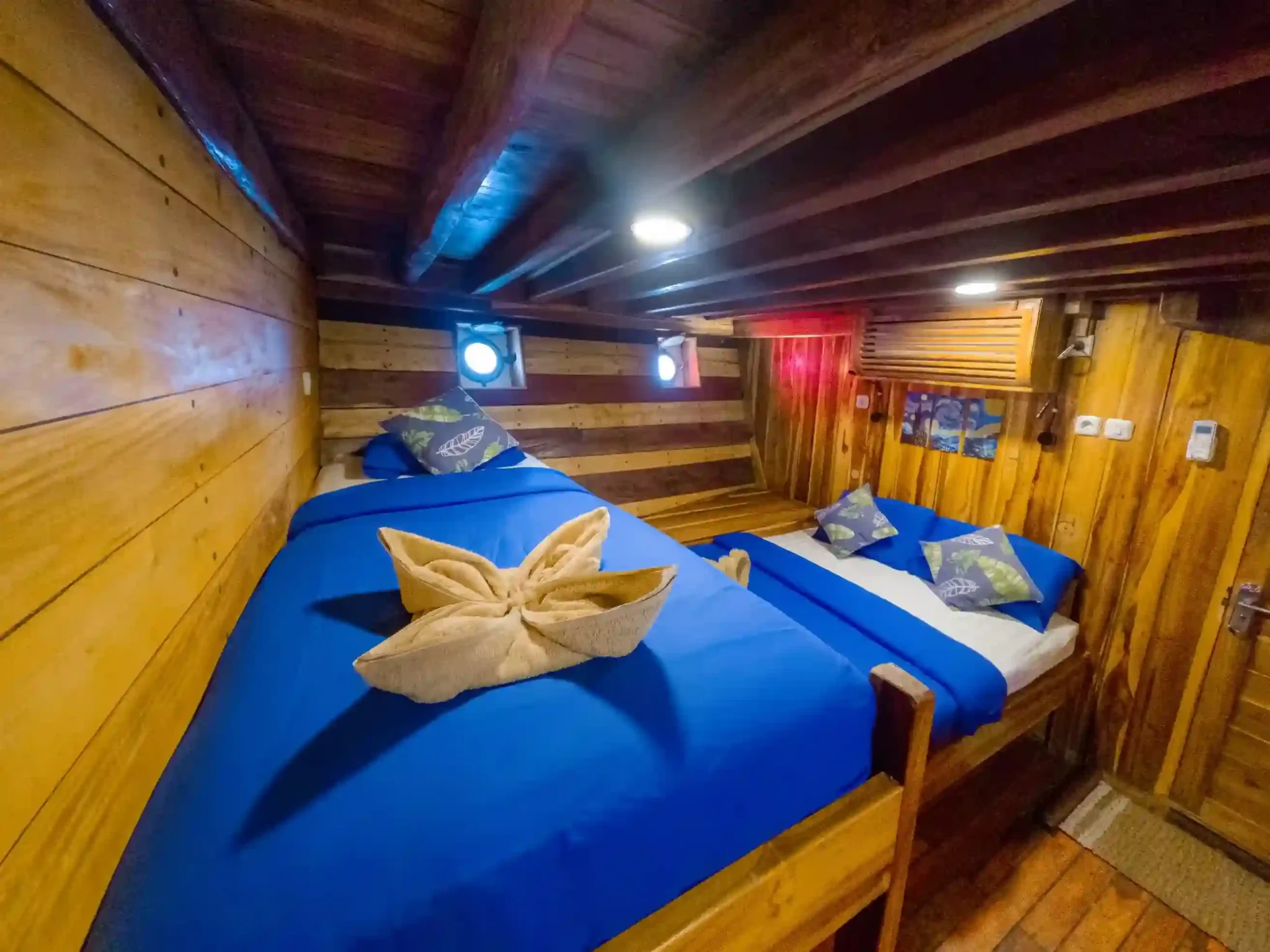Private cabin aboard a Komodo charter boat