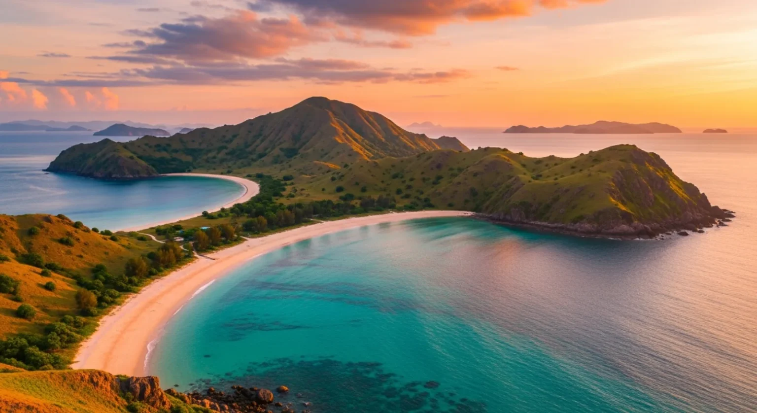 Komodo boat tour at sunrise over Padar Island, Komodo National Park